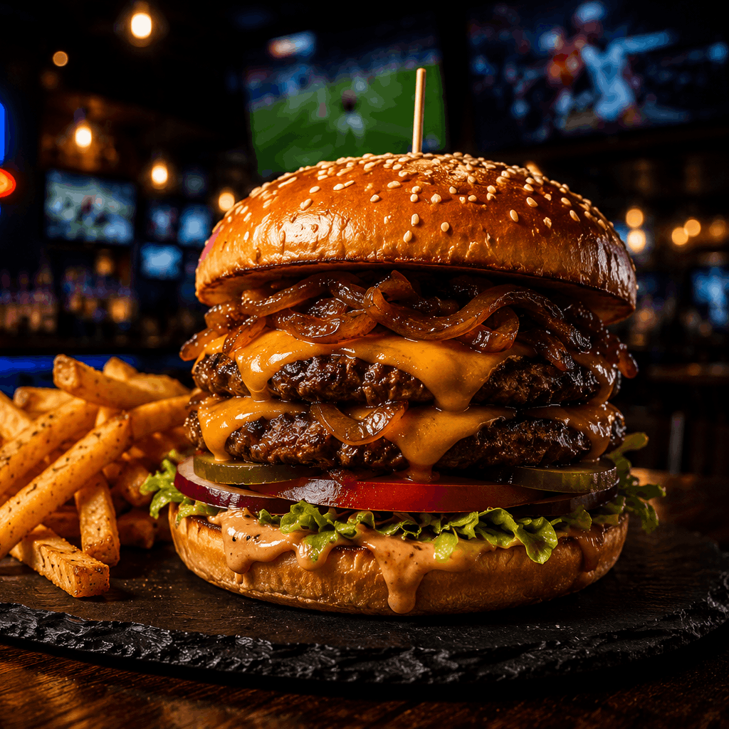 Burger and fries
